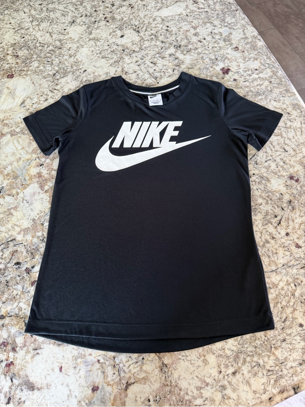 Nike Black Tee with White Swoosh Women’s Size XS NWOT